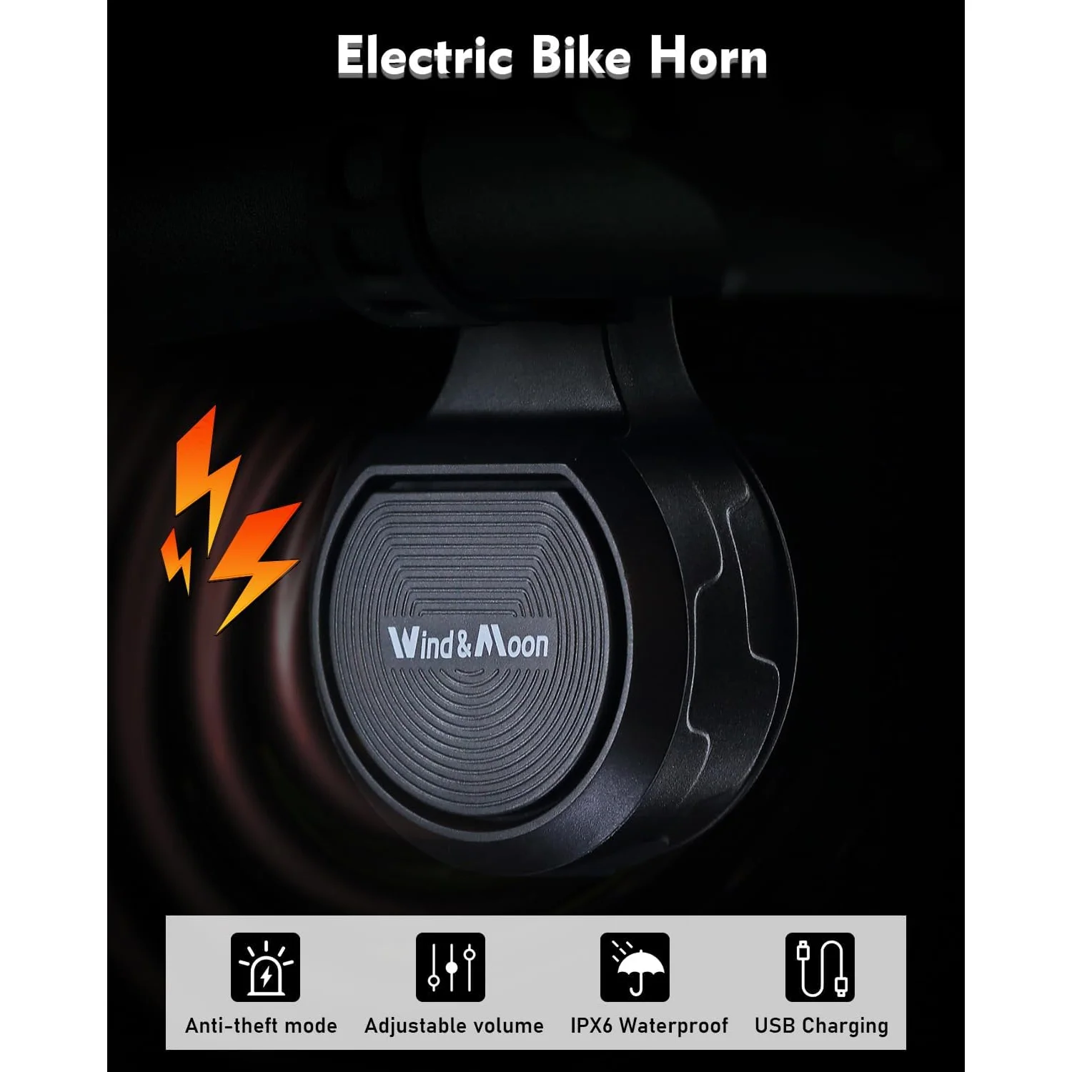 Dettagli tecnici del Campanello Elettrico Bici e Monopattino Wind&Moon Volume Regolabile 130 dB