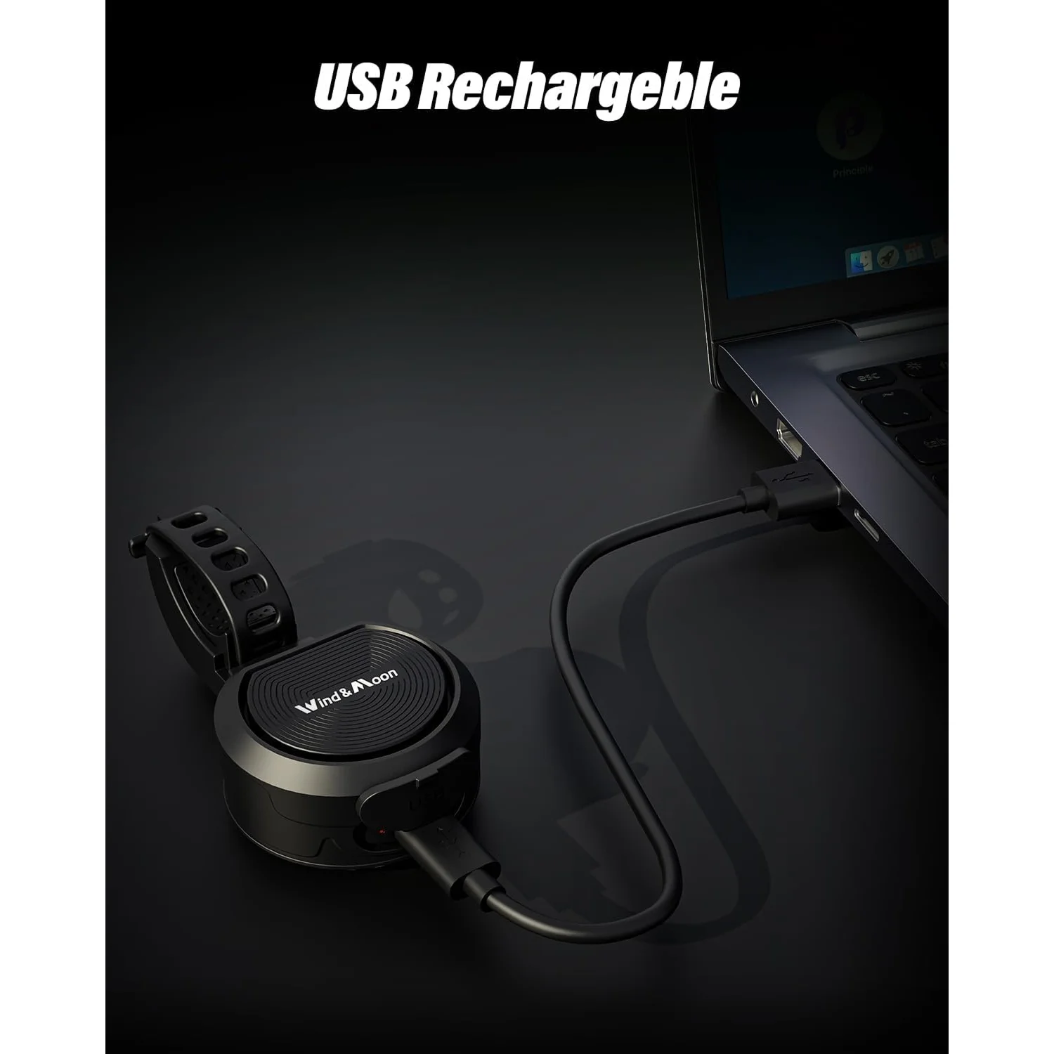 Dettaglio di ricarica USB del Campanello Elettrico Bici e Monopattino Wind&Moon Volume Regolabile 130 dB