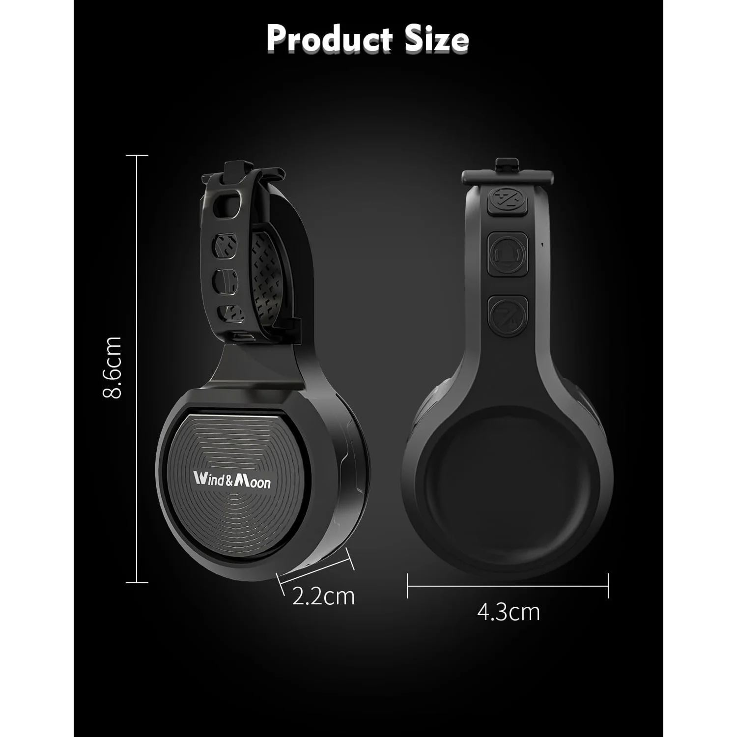 Dimensioni del Campanello Elettrico Bici e Monopattino Wind&Moon Volume Regolabile 130 dB