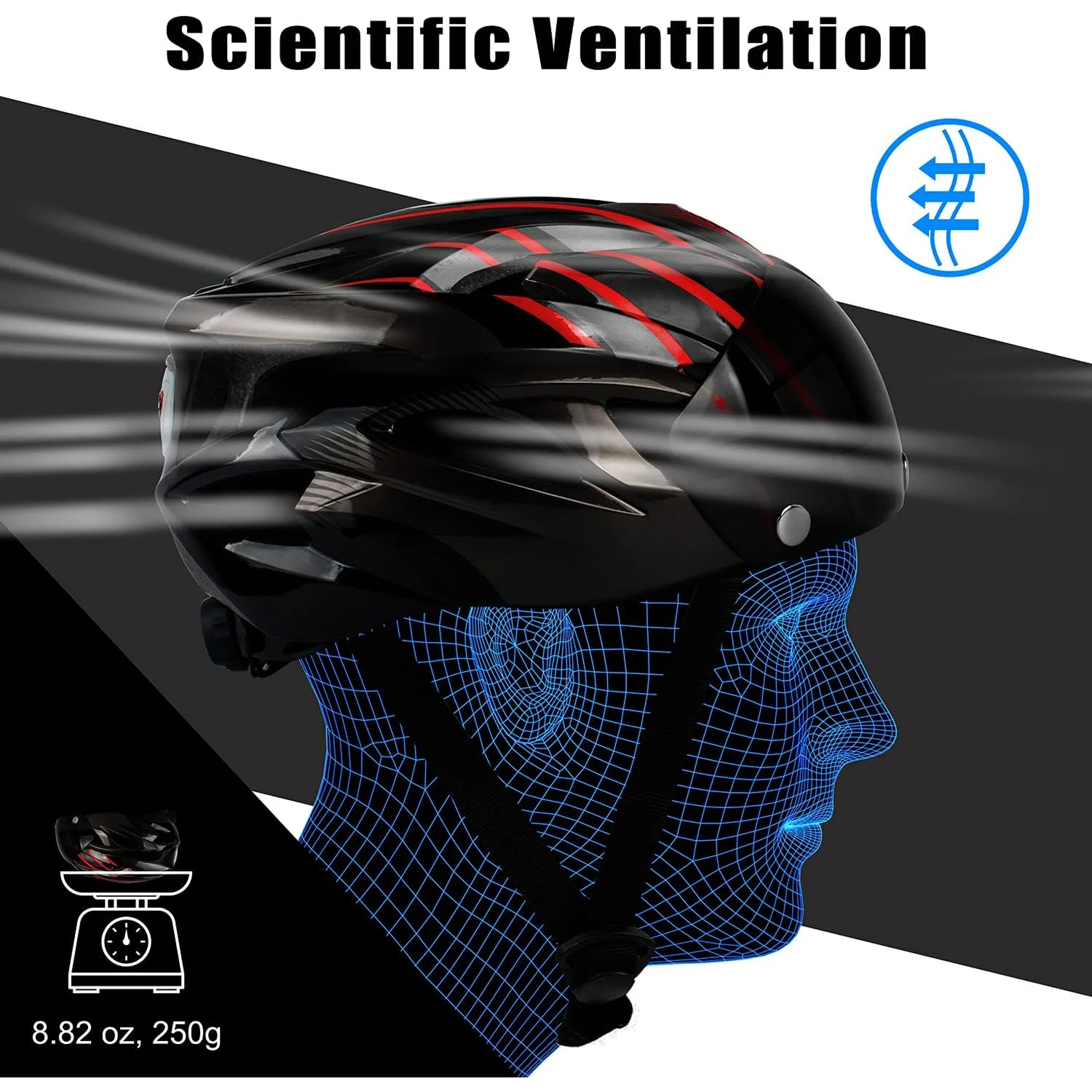 Dettaglio della ventilazione del Casco Bici Shinmax con Luce LED e Visiera Magnetica Staccabile