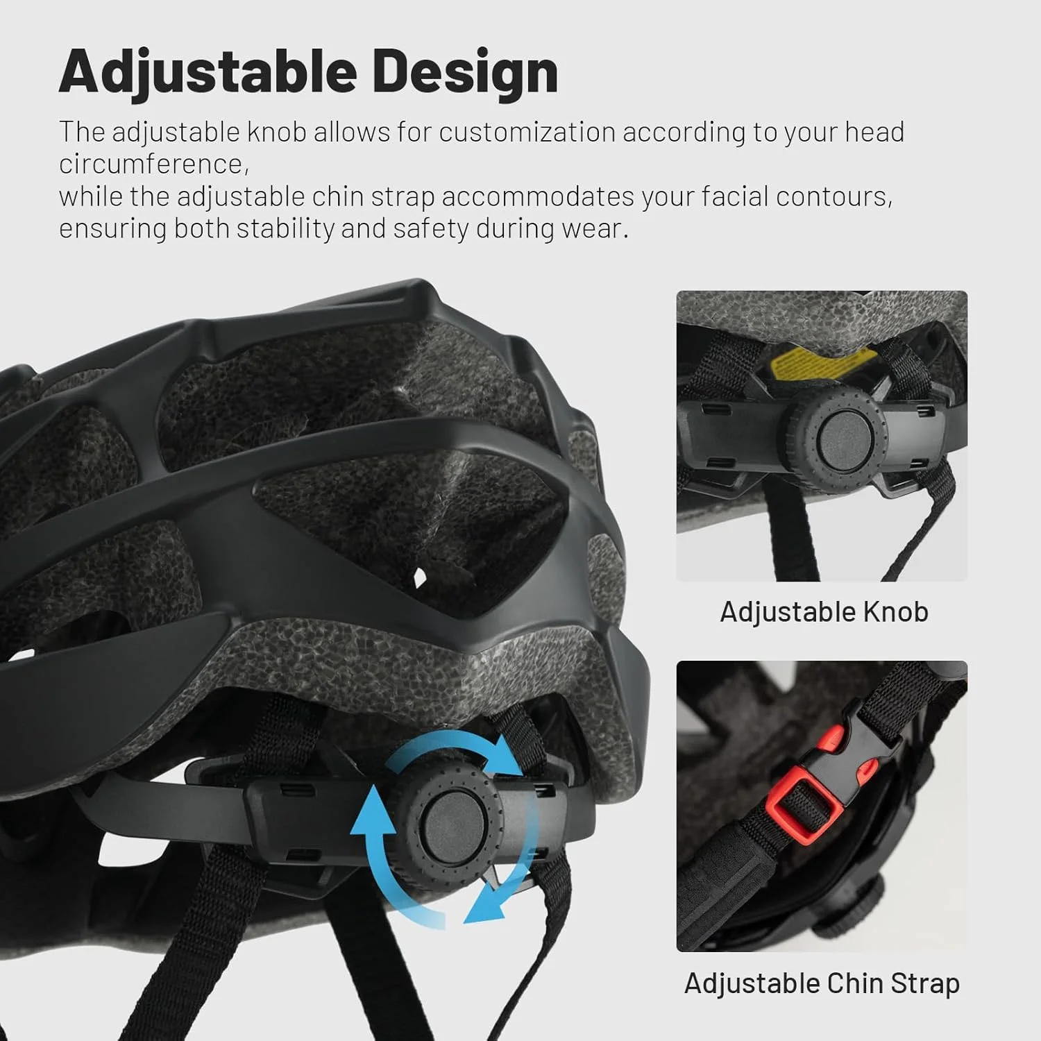 Dettaglio della chiusura del Casco Bici Favoto Leggero e Regolabile