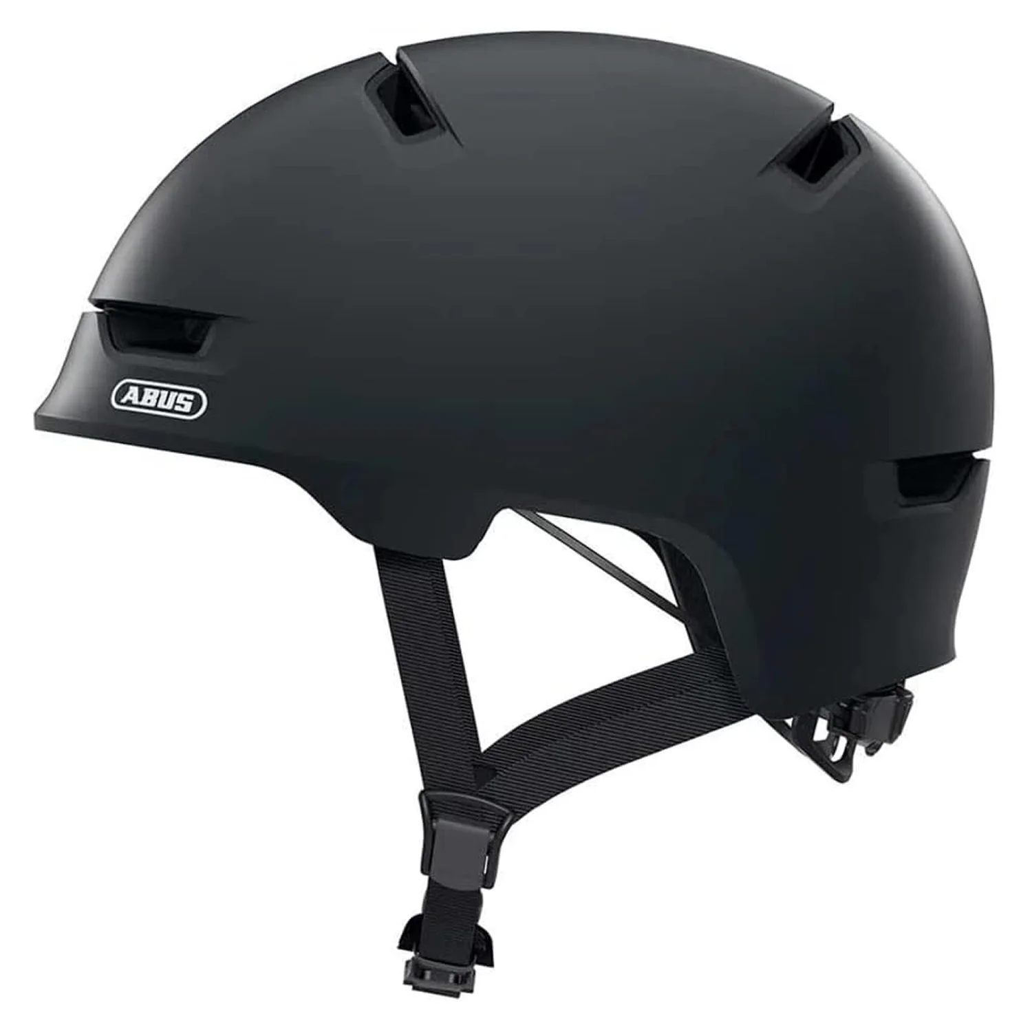 Vista laterale del Casco Bici ABUS Robusto da Città colore grigio