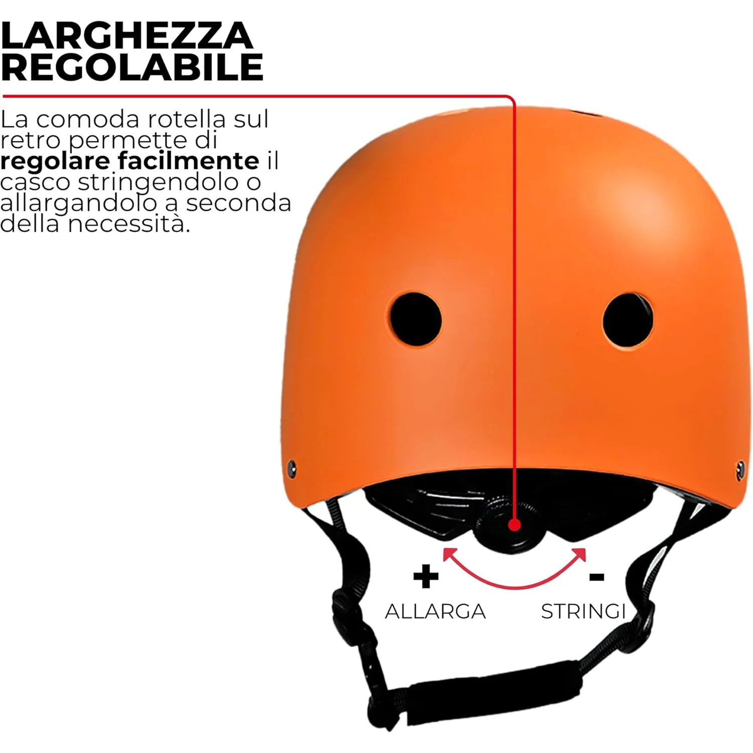 Dettaglio di regolazione del Casco Monopattino BHR 837 URBAN Leggero e Regolabile