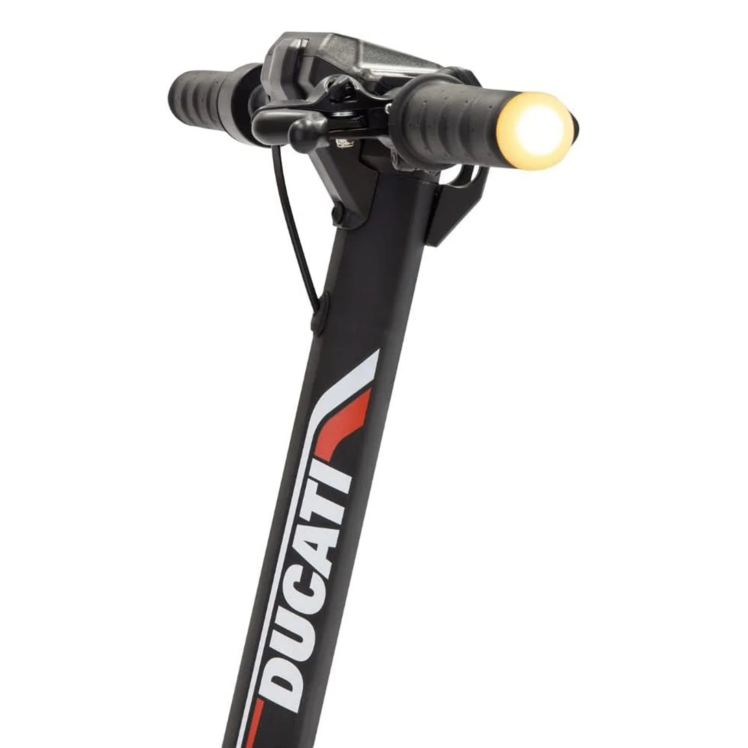Dettaglio laterale del manubrio del Monopattino Elettrico Ducati Pro II Plus