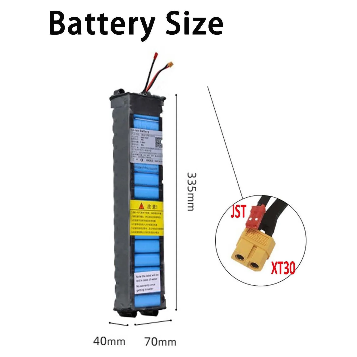 Schema delle dimensioni della batteria HSSYTZOUL