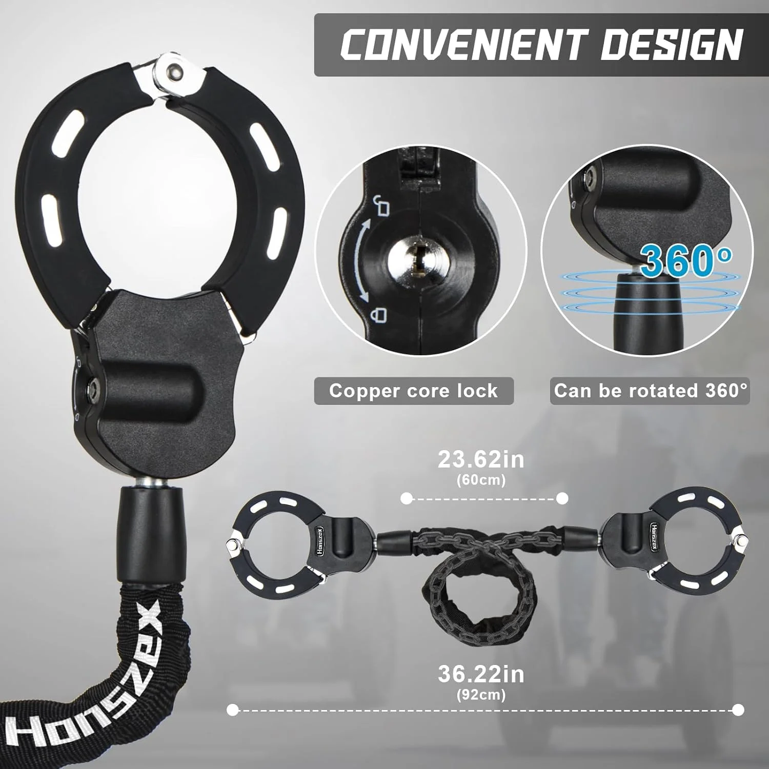 Schema del design del lucchetto bici Honszex