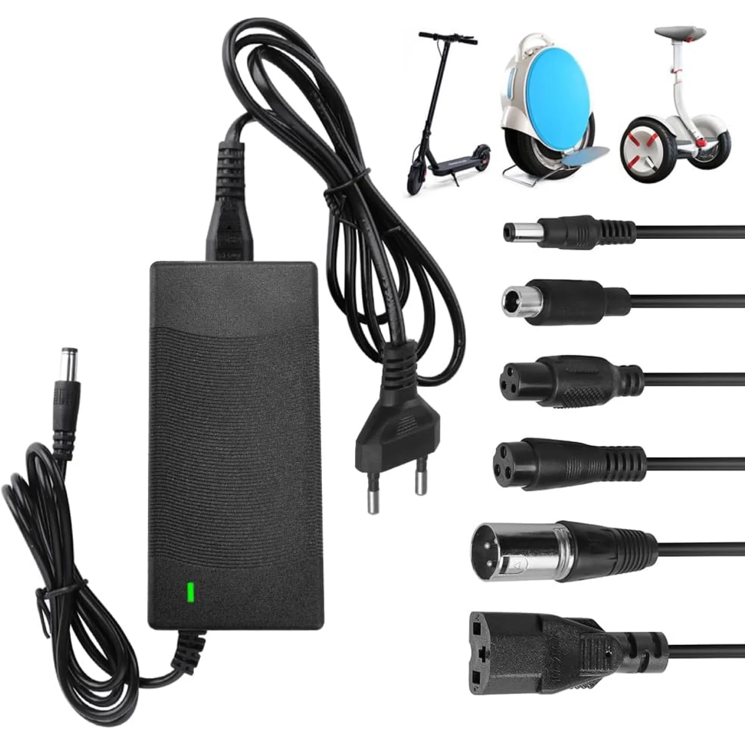 Vista dei connettori del Caricatore XPJBKC per Monopattino Elettrico, 42V 2A