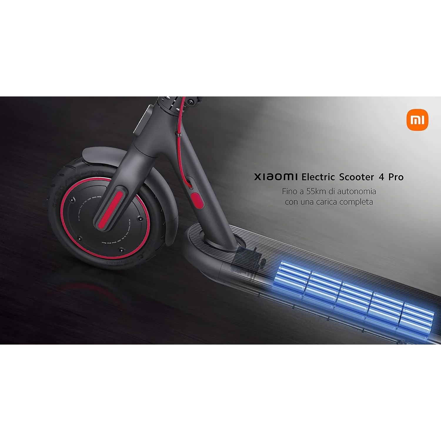 Dettaglio batteria del Monopattino Elettrico Xiaomi 4 Pro