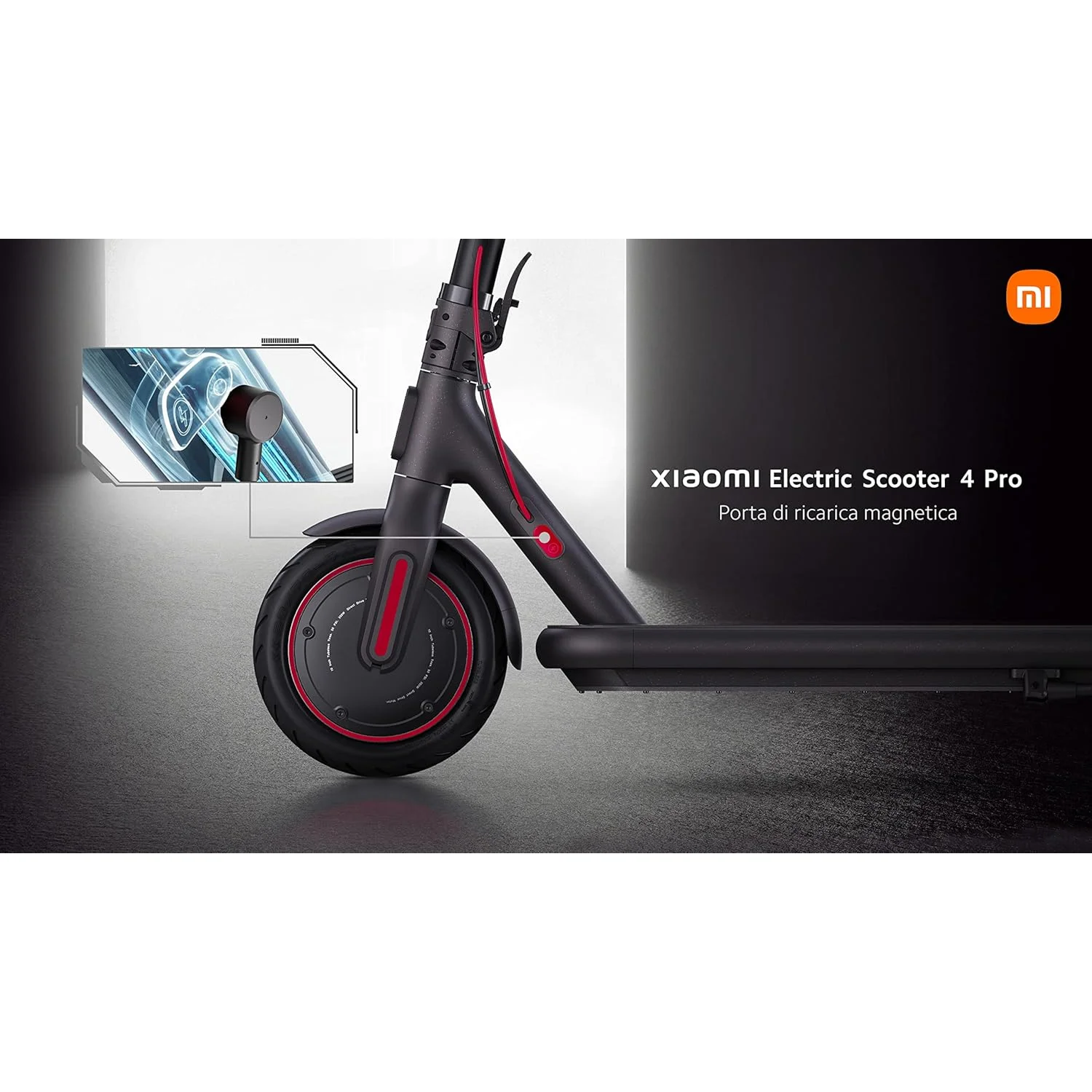 Dettaglio porta di ricarica magnetica del Monopattino Elettrico Xiaomi 4 Pro